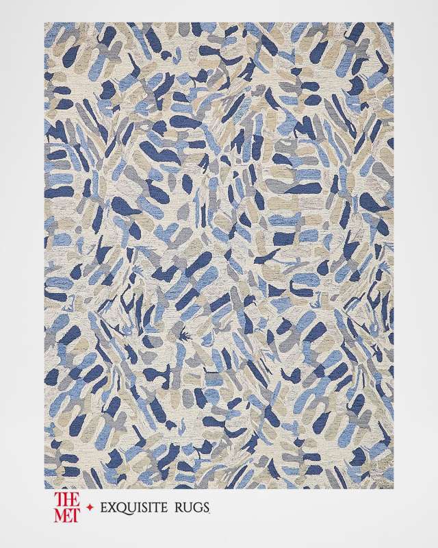 Botanica Hand-Tufted Navy/Ivory Rug, 6' x 9'